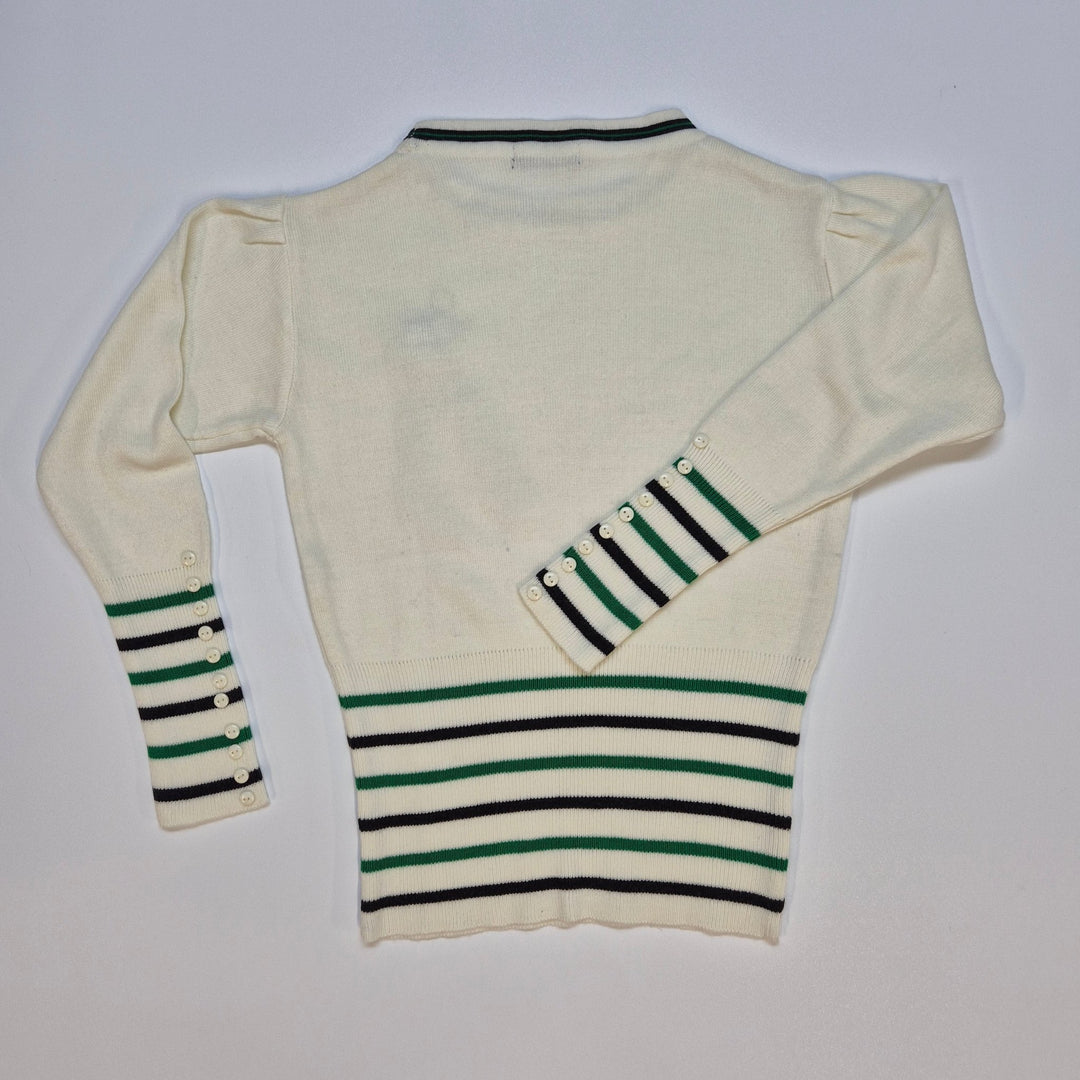 Charmig Vintage Barntröja med Randiga Detaljer - Homy Secondhand Online