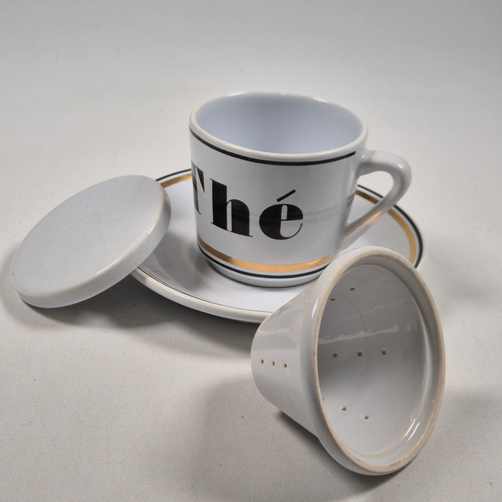 Elegant Vitt Te - set med Fat och Sil - Homy Secondhand Online