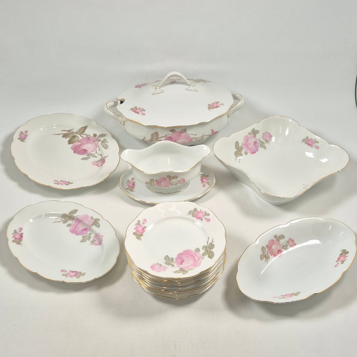 Elegant Vintage Porslinsservis med Rosmotiv KPM - Homy Secondhand Online