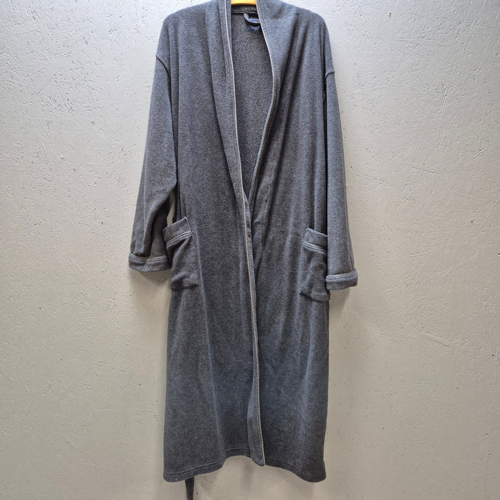 Grå fleece morgonrock för herr – VEZZLA Original (S/M) - Homy Secondhand Online