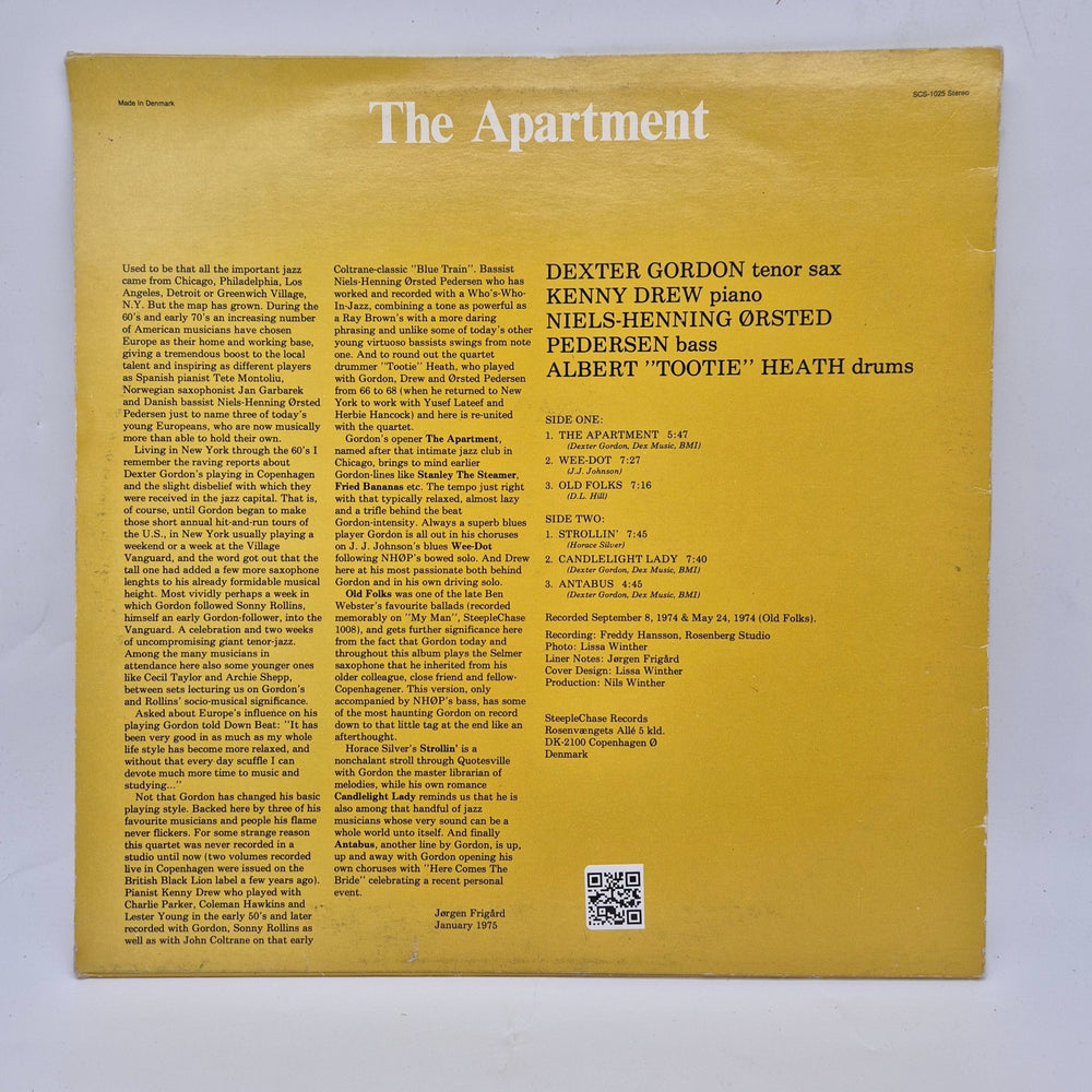 Dexter Gordon Quartet - The Apartment Vinylskiva - Homy Secondhand Online