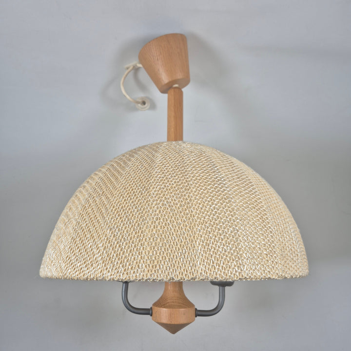 Retro taklampa med vävd textilskärm
