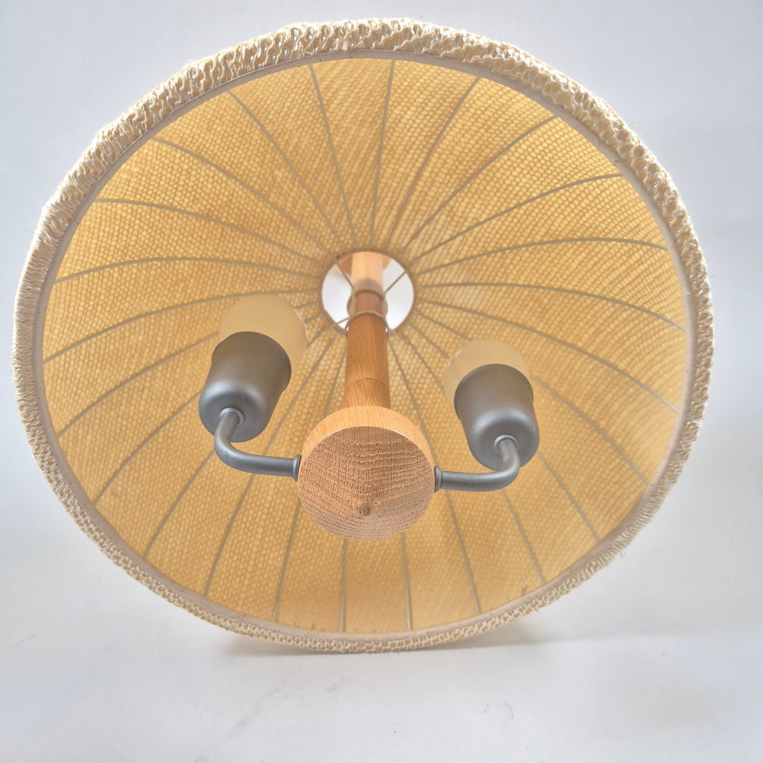 Retro taklampa med vävd textilskärm