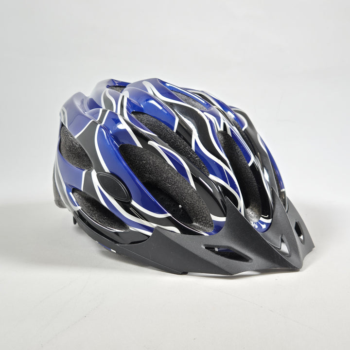 Blå och svart cykelhjälm storlek L