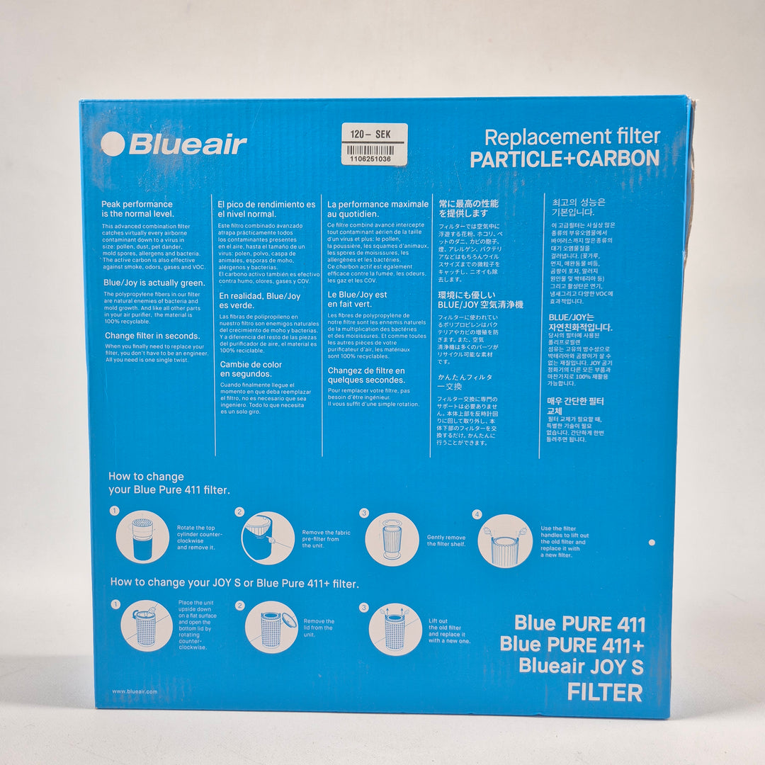 Blueair 411+ filter med aktivt kol