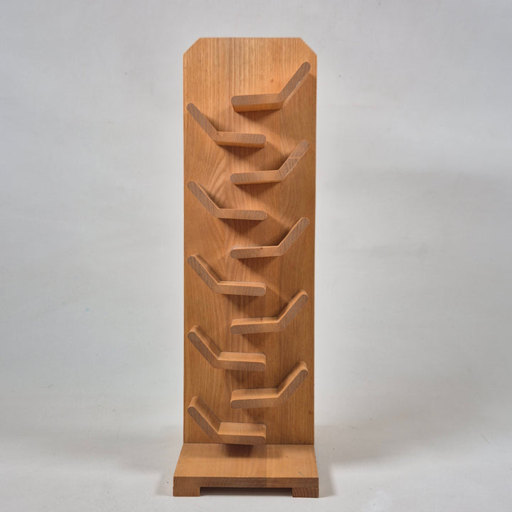 German Kinetic Marble Wood Desk Sculpture Object – Interaktiv vintagekonst i trä