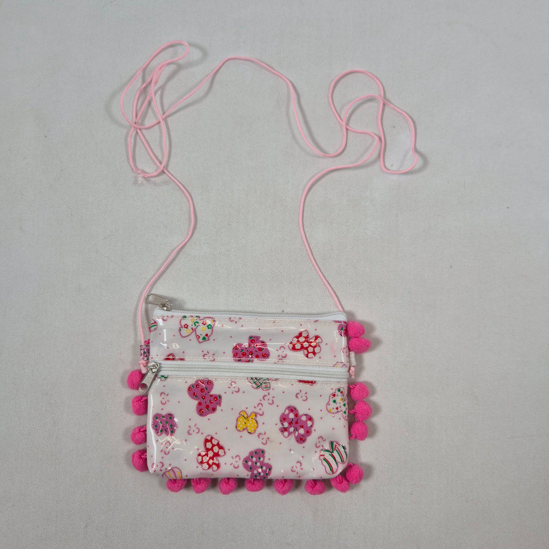 Retro plånbok med hjärtmönster och pom-poms