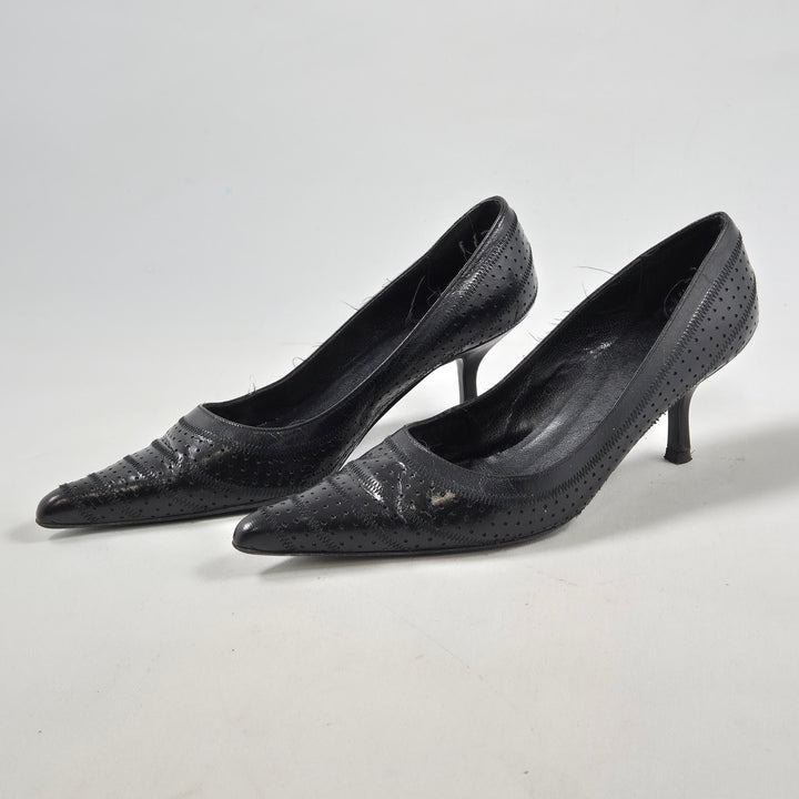Zara Perforerade Pumps i Läder Storlek 38
