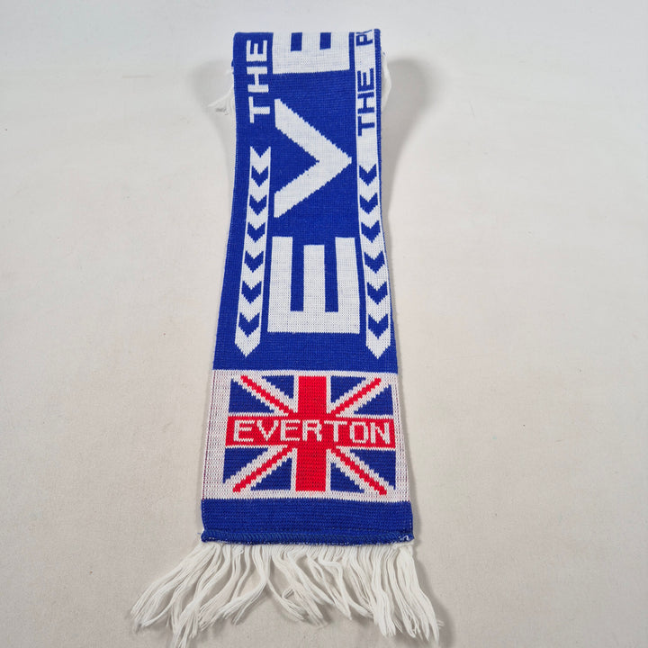 Retro Everton fotbollsschal iögonfallande blåvit design