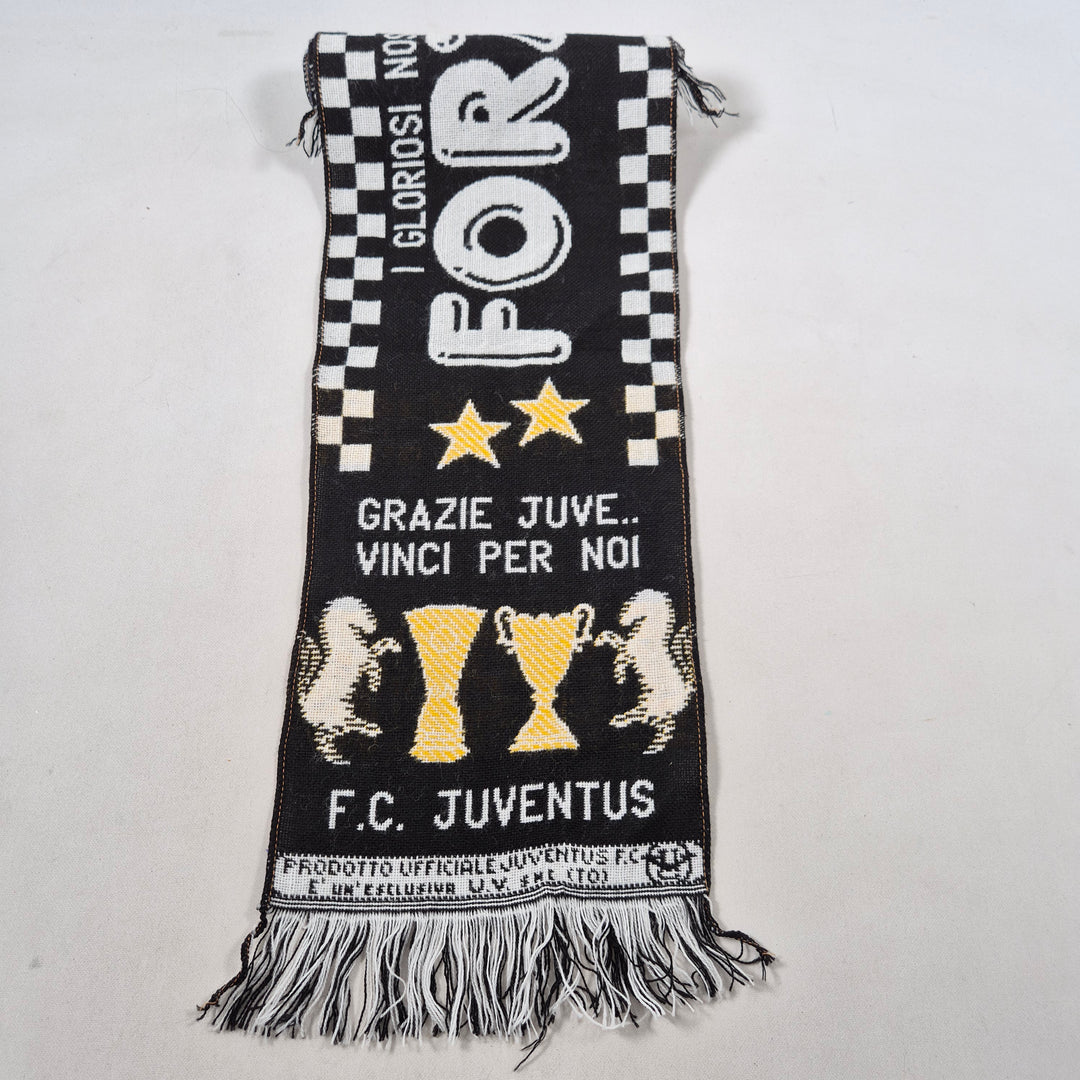Retro Juventus supporterscarf i svart och vitt