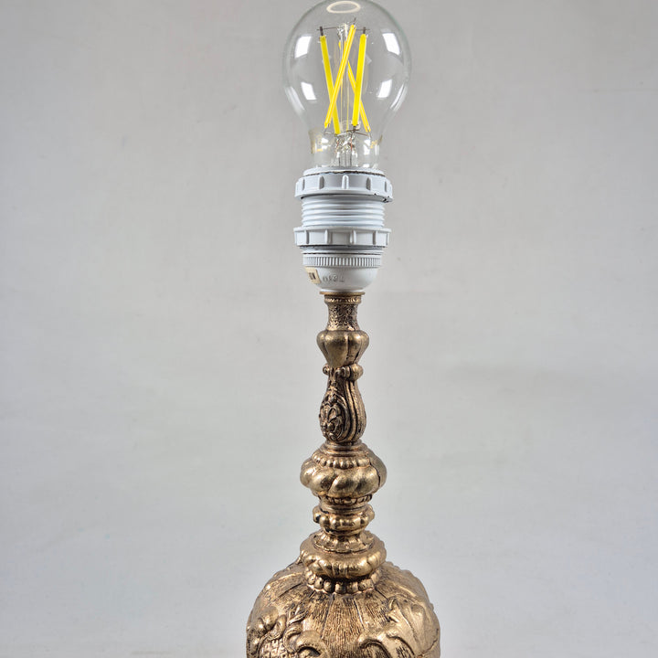 Retro bordslampa i guldtonad metall