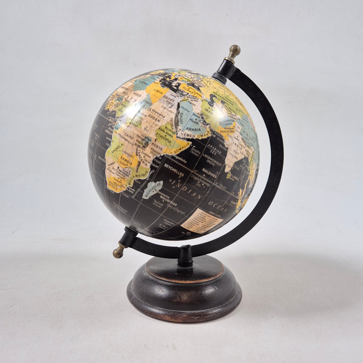 Retro Elegant Jordglob i Trä och Metall