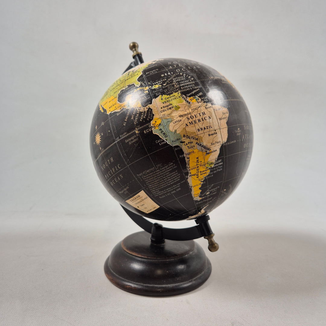 Retro Elegant Jordglob i Trä och Metall