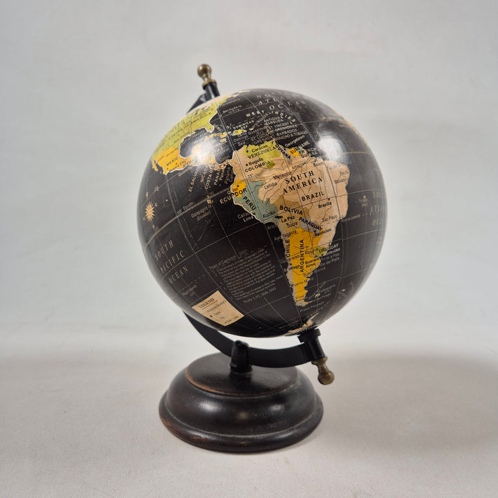 Retro Elegant Jordglob i Trä och Metall