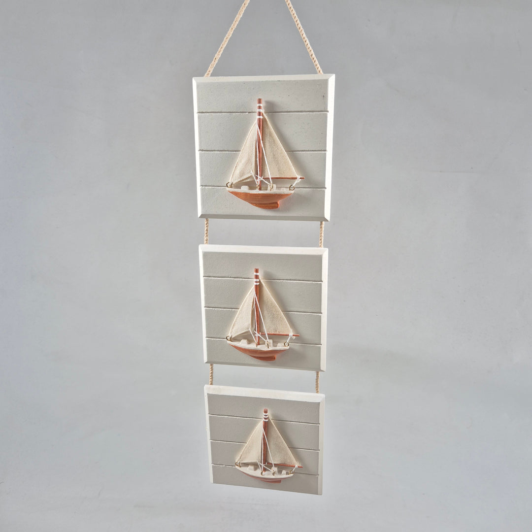 Marin Väggdekoration med Segelbåtar i Trä