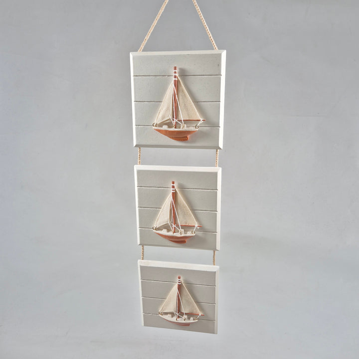 Marin Väggdekoration med Segelbåtar i Trä