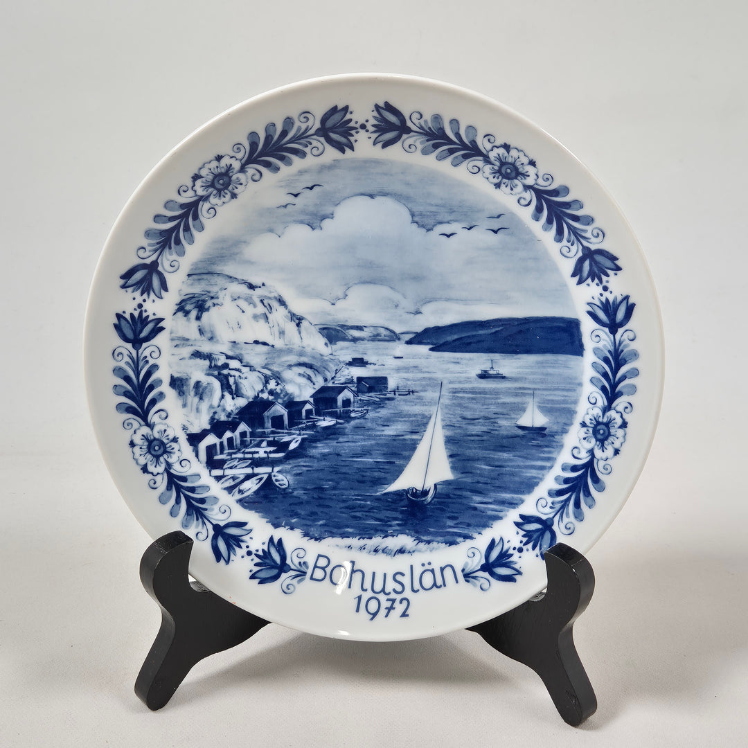 Retro Porslin Samlarplatta segelbåtsillustration 1972