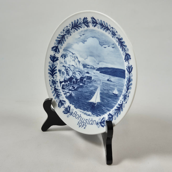 Retro Porslin Samlarplatta segelbåtsillustration 1972