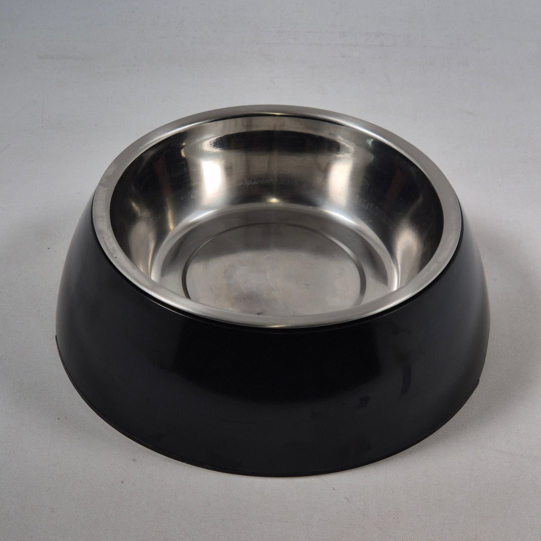 Rostfri hundskål med halkfri plastkant