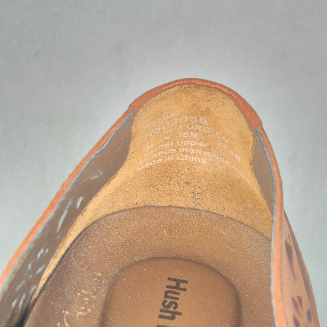 Hush Puppies läderballerinaskor konjaksfärgade eleganta