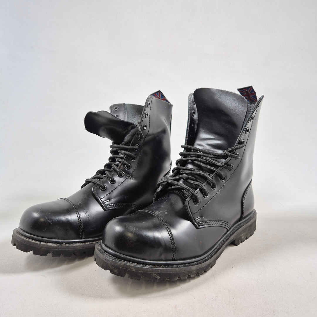 Svarta retro läderkängor herr storlek 44