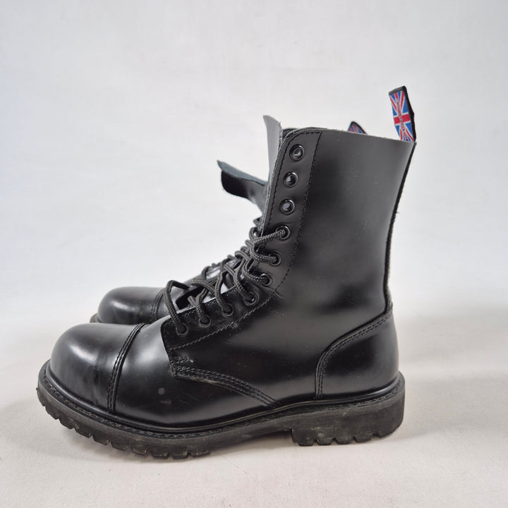 Svarta retro läderkängor herr storlek 44
