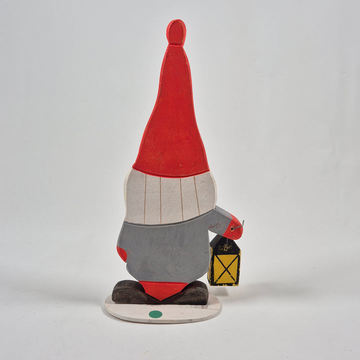 Retro Tomte Träfigur med Lyktorödluva