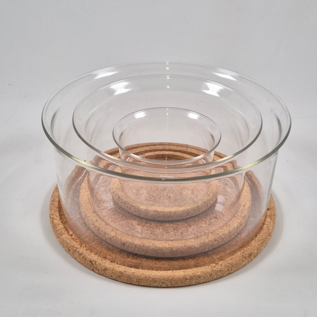 Eleganta glasfat med korkbotten från Bodum