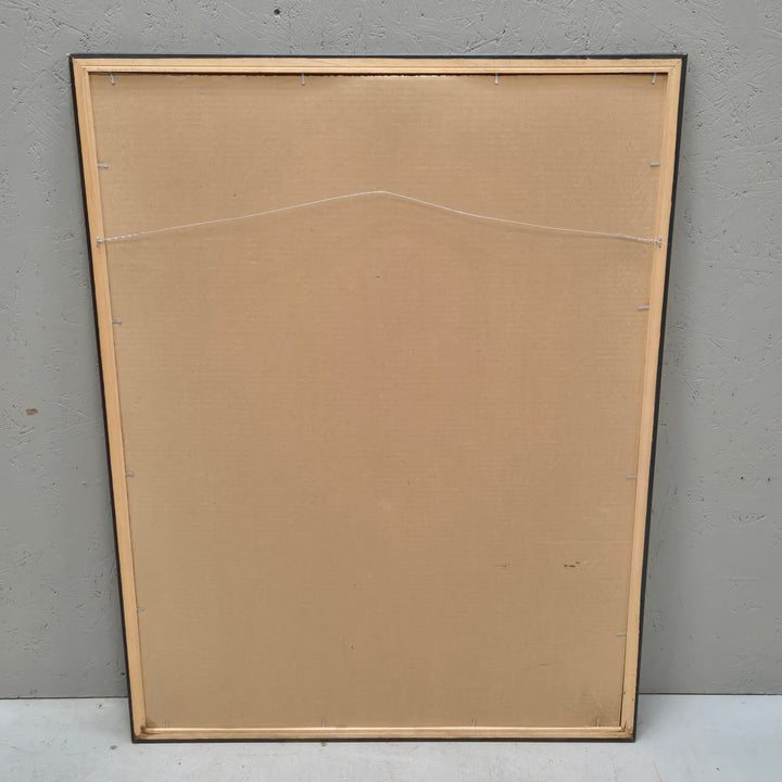 Mystisk målning med blå och guldfärger