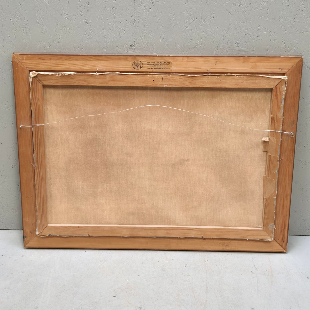 Klassisk oljemålning vinterlandskap på duk