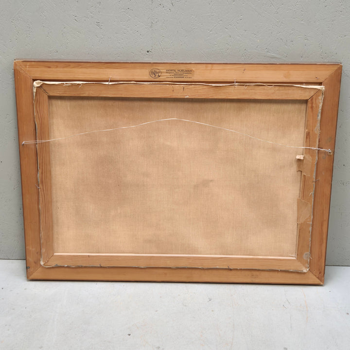 Klassisk oljemålning vinterlandskap på duk