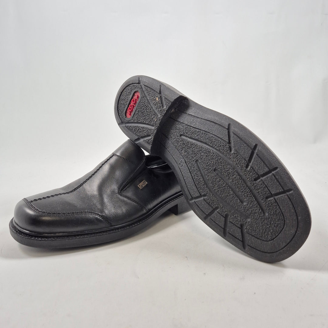 Eleganta svarta läderskor herr storlek 42