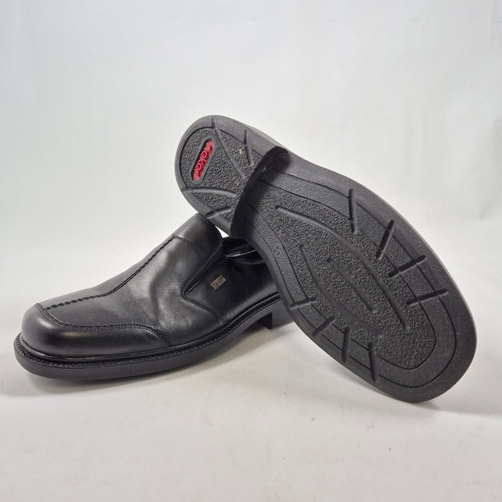 Eleganta svarta läderskor herr storlek 42