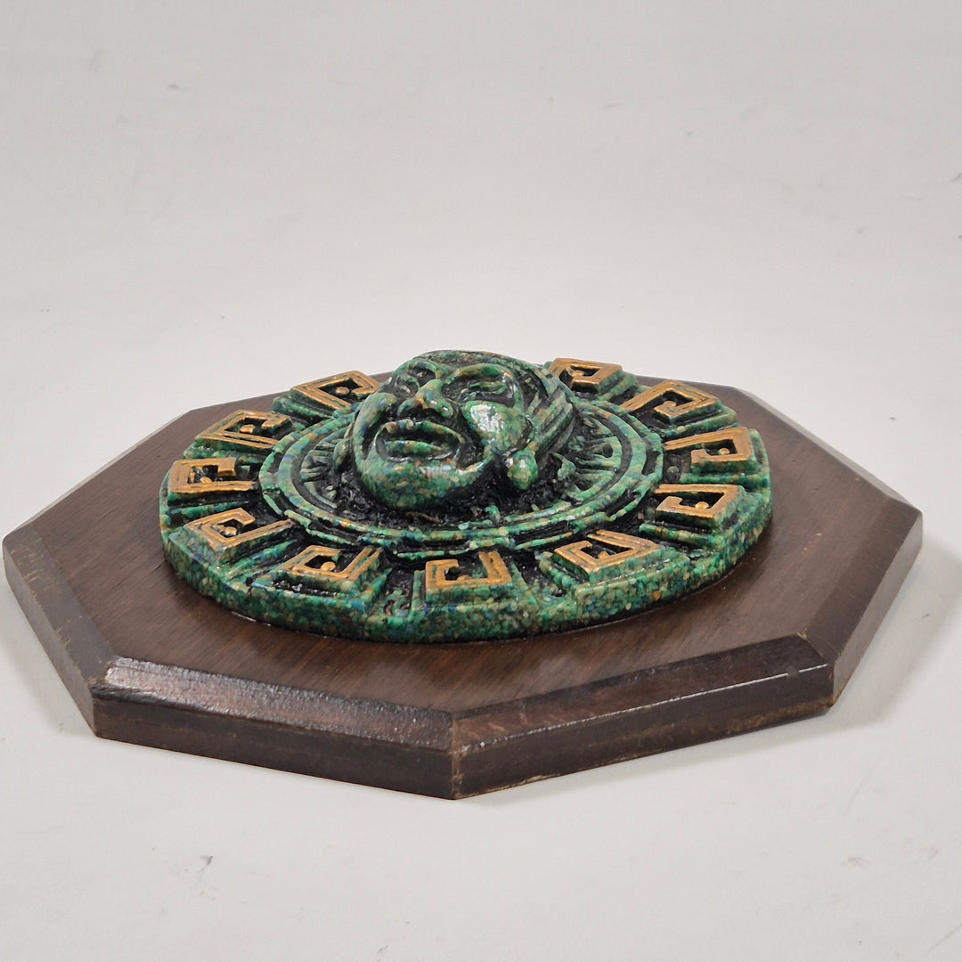 Unik aztekisk keramikplakett i träram