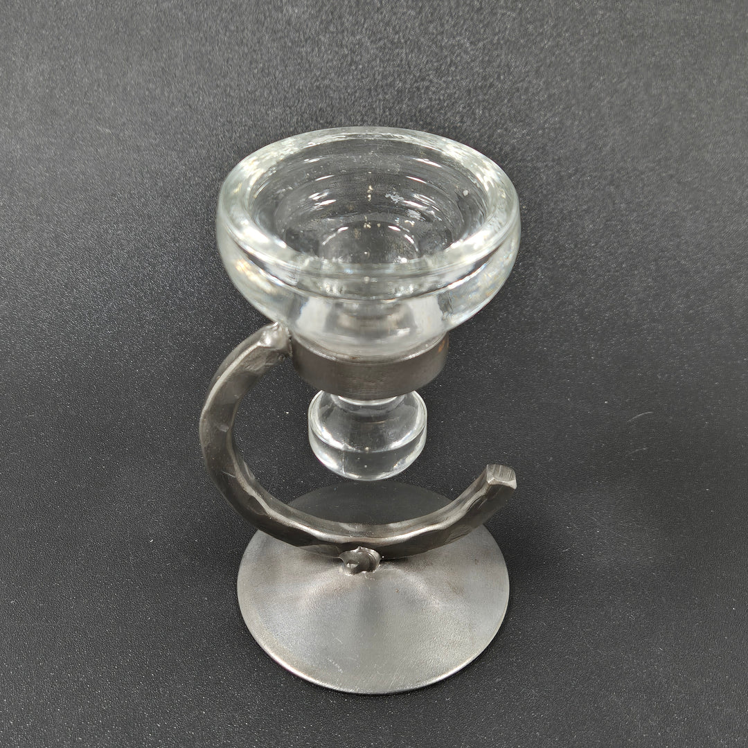 Retro ljusstake med Metallbas i Utmärkt Skick