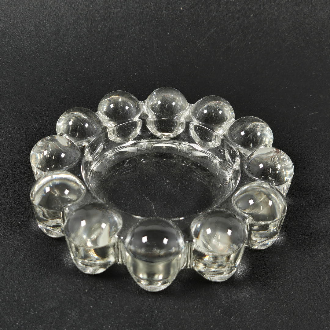 Retro Glasaskfat med Bubblig Dekor 12 cm