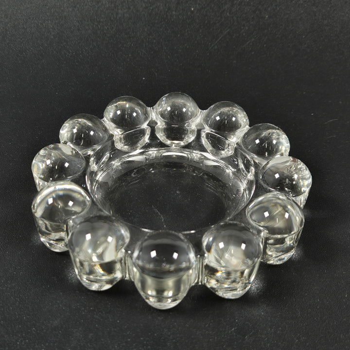 Retro Glasaskfat med Bubblig Dekor 12 cm