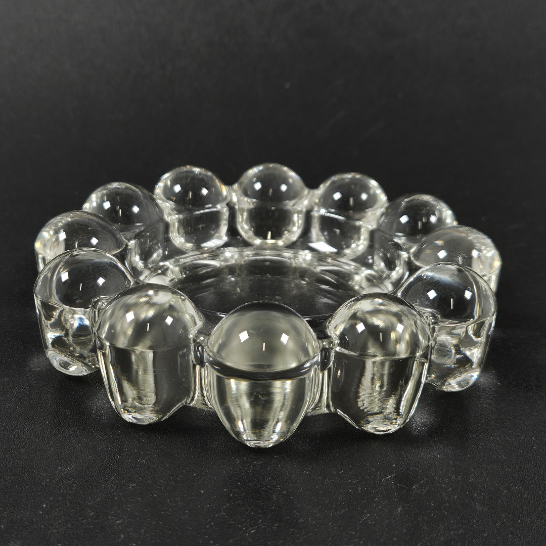 Retro Glasaskfat med Bubblig Dekor 12 cm