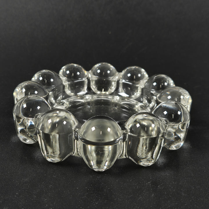 Retro Glasaskfat med Bubblig Dekor 12 cm