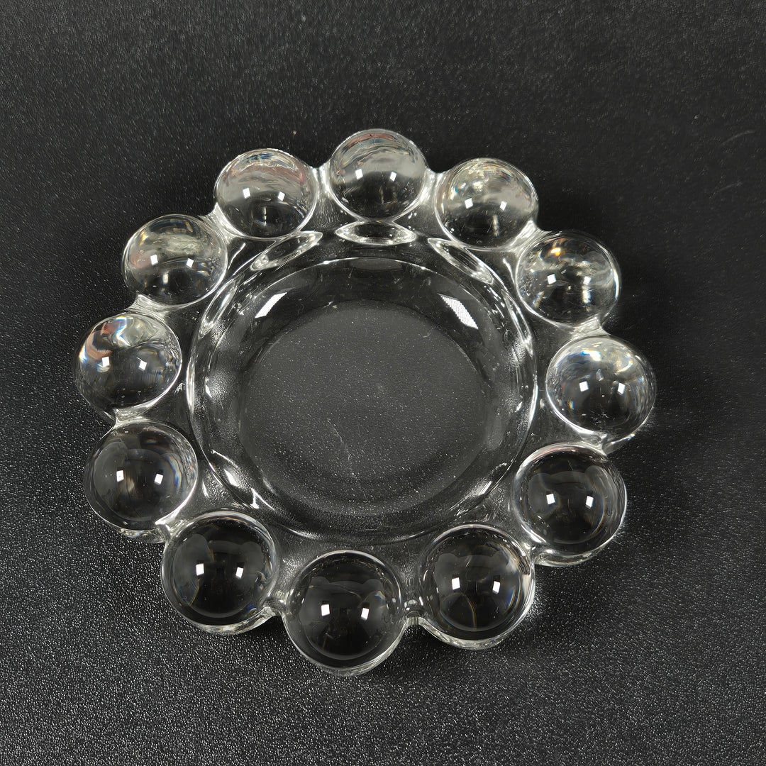 Retro Glasaskfat med Bubblig Dekor 12 cm