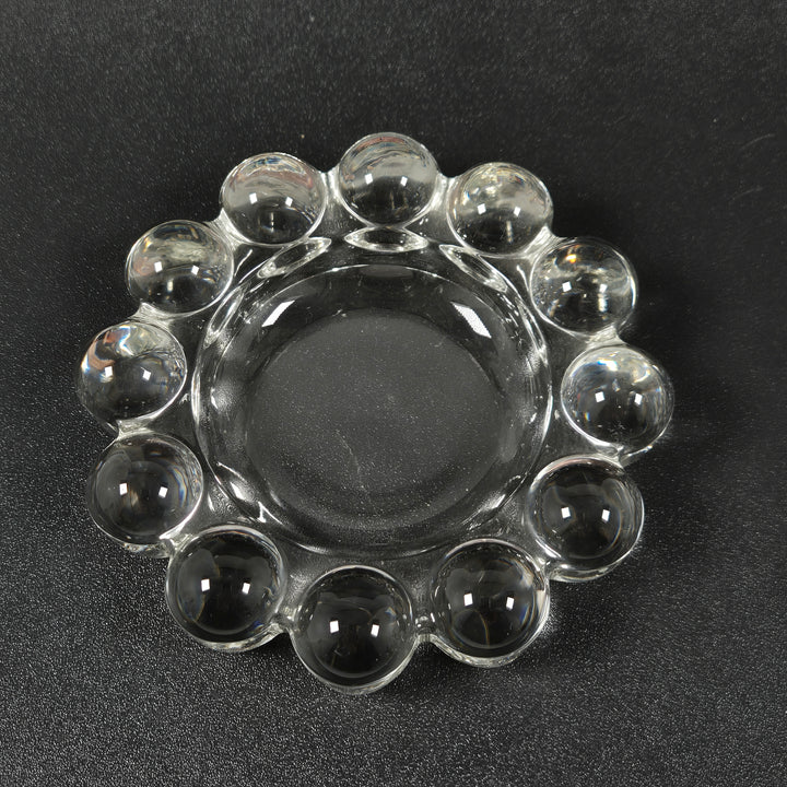 Retro Glasaskfat med Bubblig Dekor 12 cm