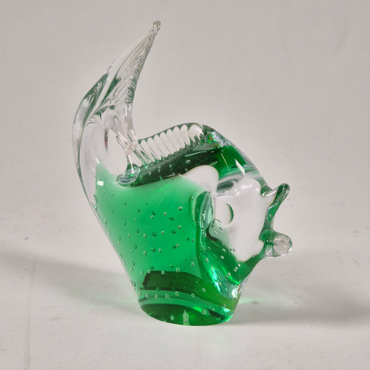 Retro Glasfisk Vas i Grönt från Mantorp