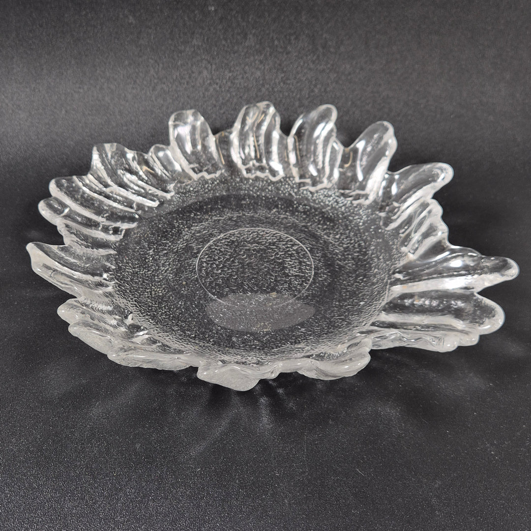 Unik Glasvas med Solrosmotif i Gott Skick