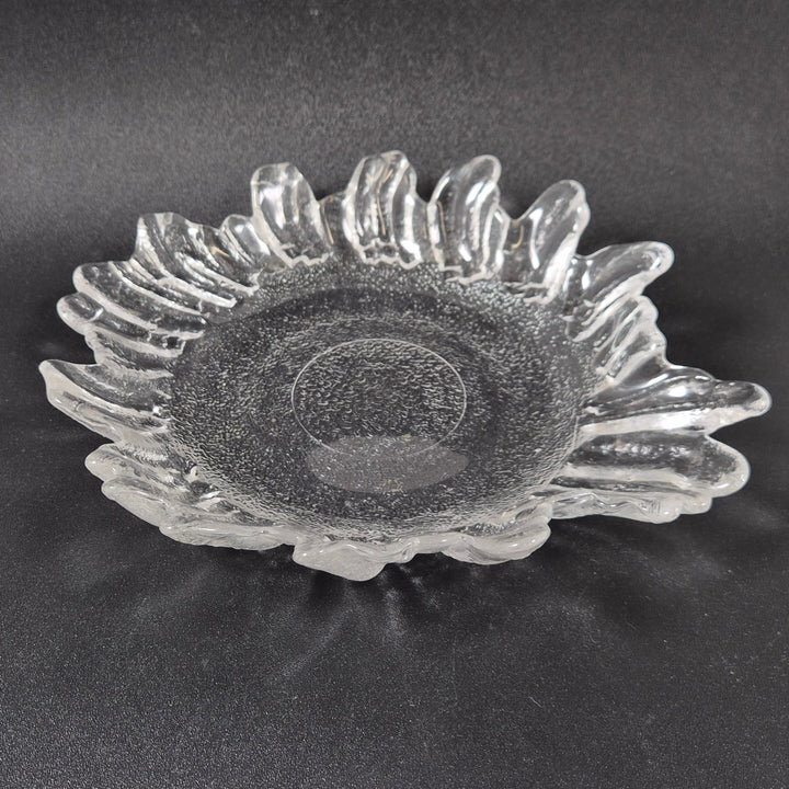 Unik Glasvas med Solrosmotif i Gott Skick