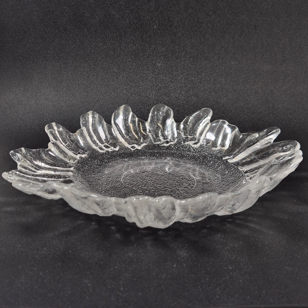 Unik Glasvas med Solrosmotif i Gott Skick