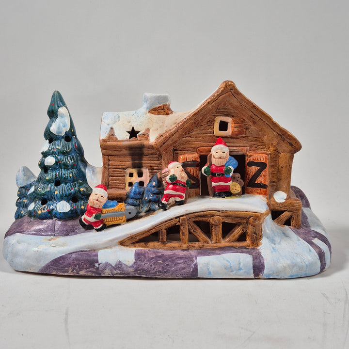 Keramisk jultomteljusstake retrodesign