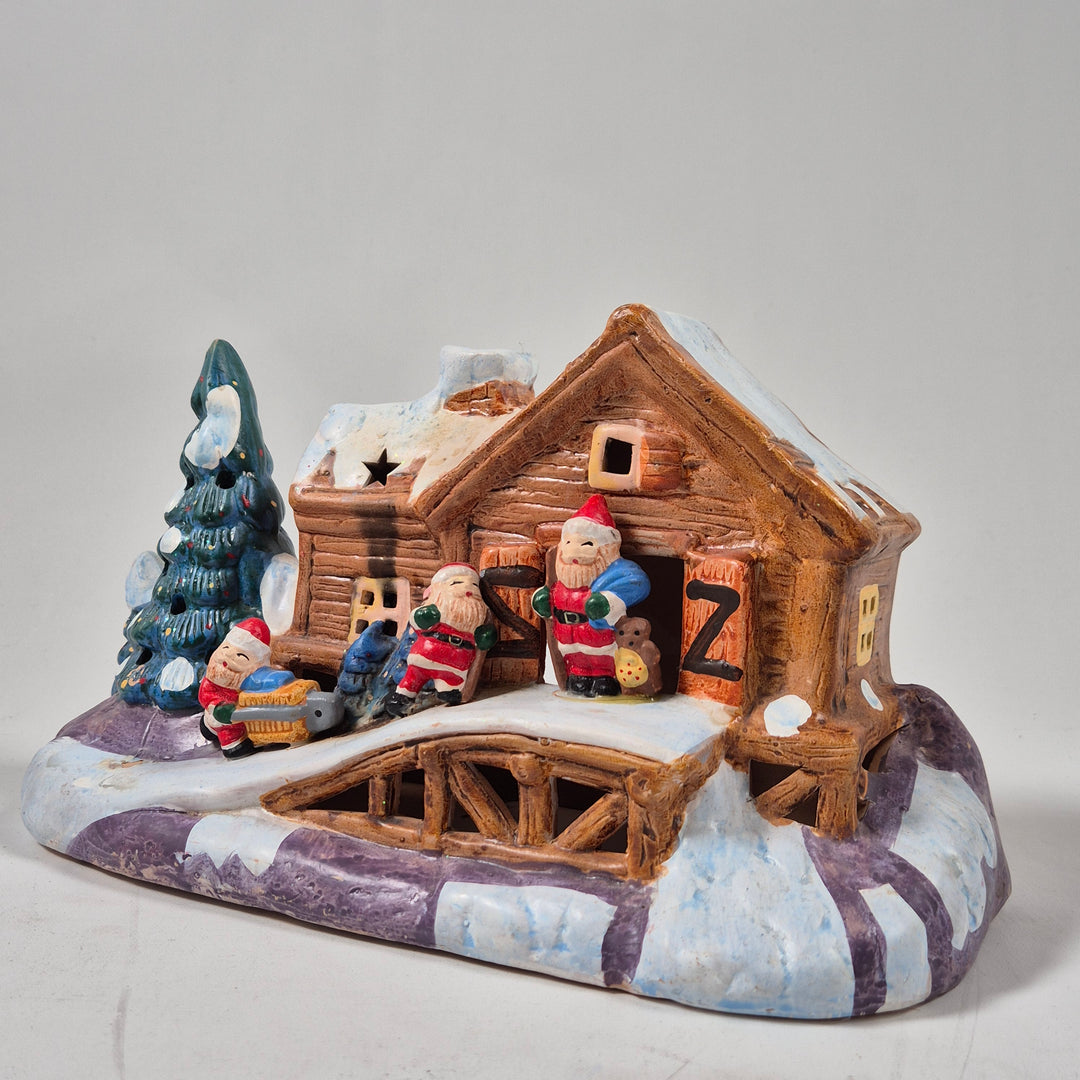 Keramisk jultomteljusstake retrodesign