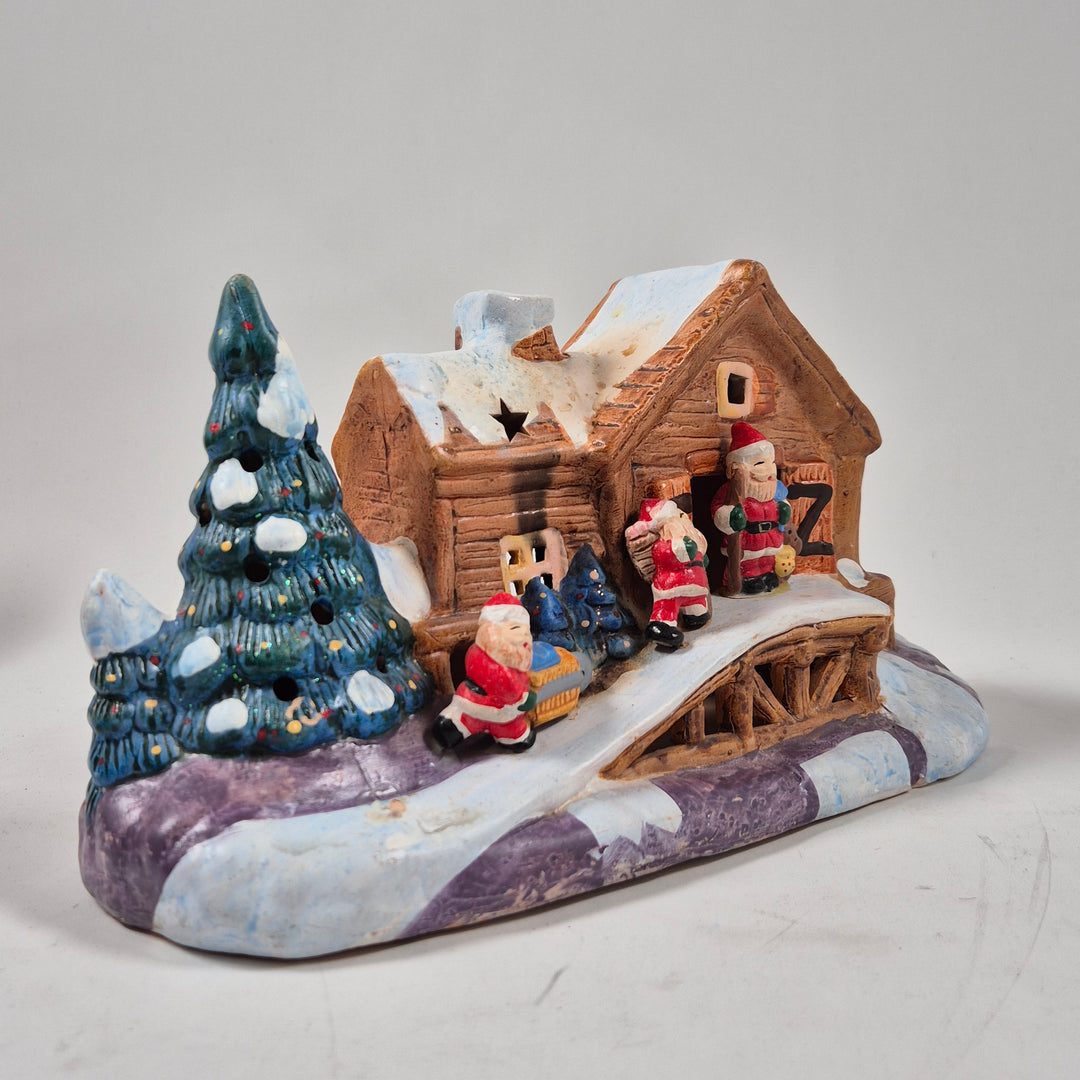 Keramisk jultomteljusstake retrodesign