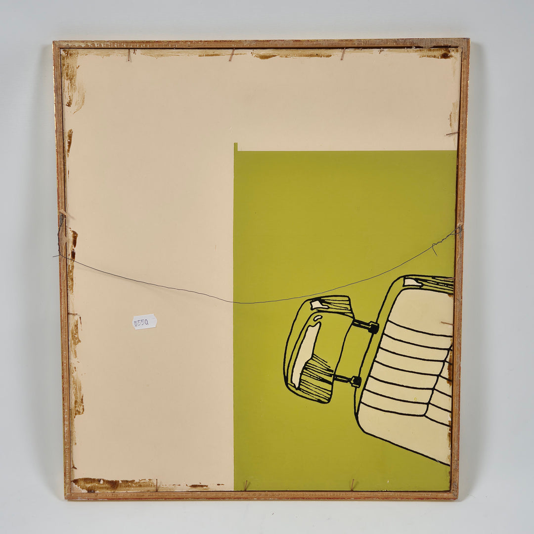 Retro abstrakt inramad konstprint i guldram