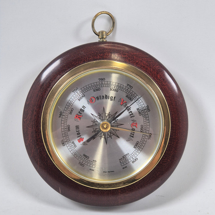 Retro barometer i trä och metall